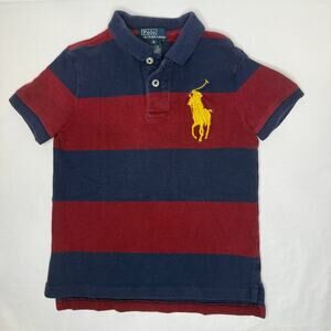 Polo Ralph Lauren Big Pony Polo Shirt Boys Size 5 Red Blue Striped